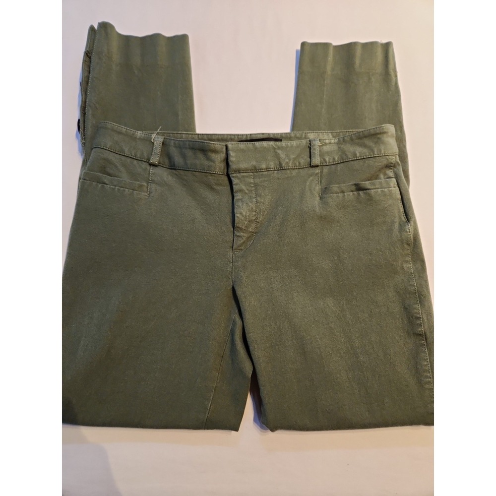 Banana Republic Sloan Pants Womens 4 Olive Green Ankle Button Slim Fit‎ Trousers